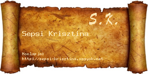 Sepsi Krisztina névjegykártya